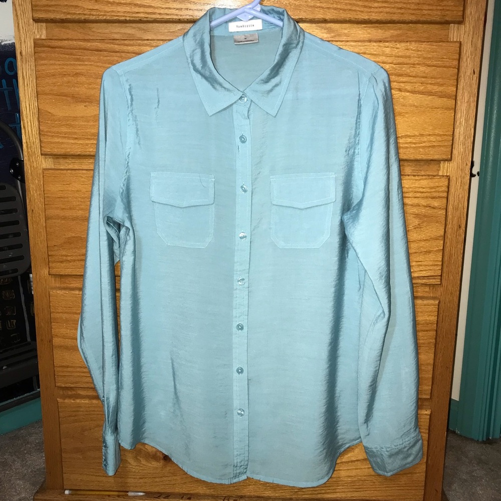 VanHeusen women’s blue blouse size M